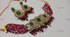 VeroniQ Trends-Beautiful Victorian Party Wear Fluorite Beads Kundan Choker Necklace Kundan-Gold Plated-Wedding Jewelry-Punjabi Jewelry-South Indian-Thappa Jewelry
