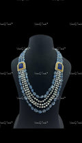 VeroniQ Trends-Elegant Gold Plated Multi-Line Amethyst Beads Jaipuri Long Necklace Beaded Jaipuri Mala-Gold Plated-Wedding Jewellery-Punjabi Jewellery-South Indian-Thappa Jewellery