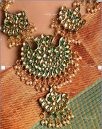 VeroniQ Trends-Traditional South Indian Style Gold Plated Bikaneri Kundan Necklace Bikaneri Kundan-Gold Plated-Wedding Jewelry-Punjabi Jewelry-South Indian-Thappa Jewelry