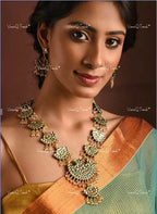 VeroniQ Trends-Traditional South Indian Style Gold Plated Bikaneri Kundan Necklace Bikaneri Kundan-Gold Plated-Wedding Jewelry-Punjabi Jewelry-South Indian-Thappa Jewelry