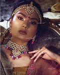 VeroniQ Trends-Traditional Bridal Gold Plated Kundan Choker Necklace With Matha Patti Kundan-Gold Plated-Wedding Jewellery-Punjabi Jewellery-South Indian-Thappa Jewellery