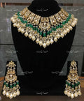 VeroniQ Trends-Traditional Bridal Gold Plated Pachi Kundan Choker Necklace With Pearl Drop Pachi Kundan-Gold Plated-Wedding Jewellery-Punjabi Jewellery-South Indian-Thappa Jewellery
