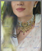 VeroniQ Trends-Traditional Gold Plated Multistrand Pachi Kundan Chandbali Pendant Choker Necklace Pachi Kundan-Gold Plated-Wedding Jewelry-Punjabi Jewelry-South Indian-Thappa Jewelry