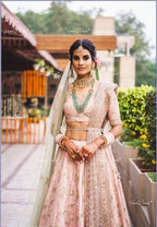 VeroniQ Trends-Traditional Bridal Gold Plated Pachi Kundan Choker And Green Beads Multistrand Long Necklace Pachi Kundan-Gold Plated-Wedding Jewelry-Punjabi Jewelry-South Indian-Thappa Jewelry