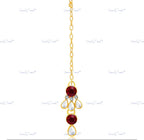 VeroniQ Trends-Traditional Bridal Green Red Layered Gold Plated Kundan Long Necklace Kundan-Gold Plated-Wedding Jewelry-Punjabi Jewelry-South Indian-Thappa Jewelry