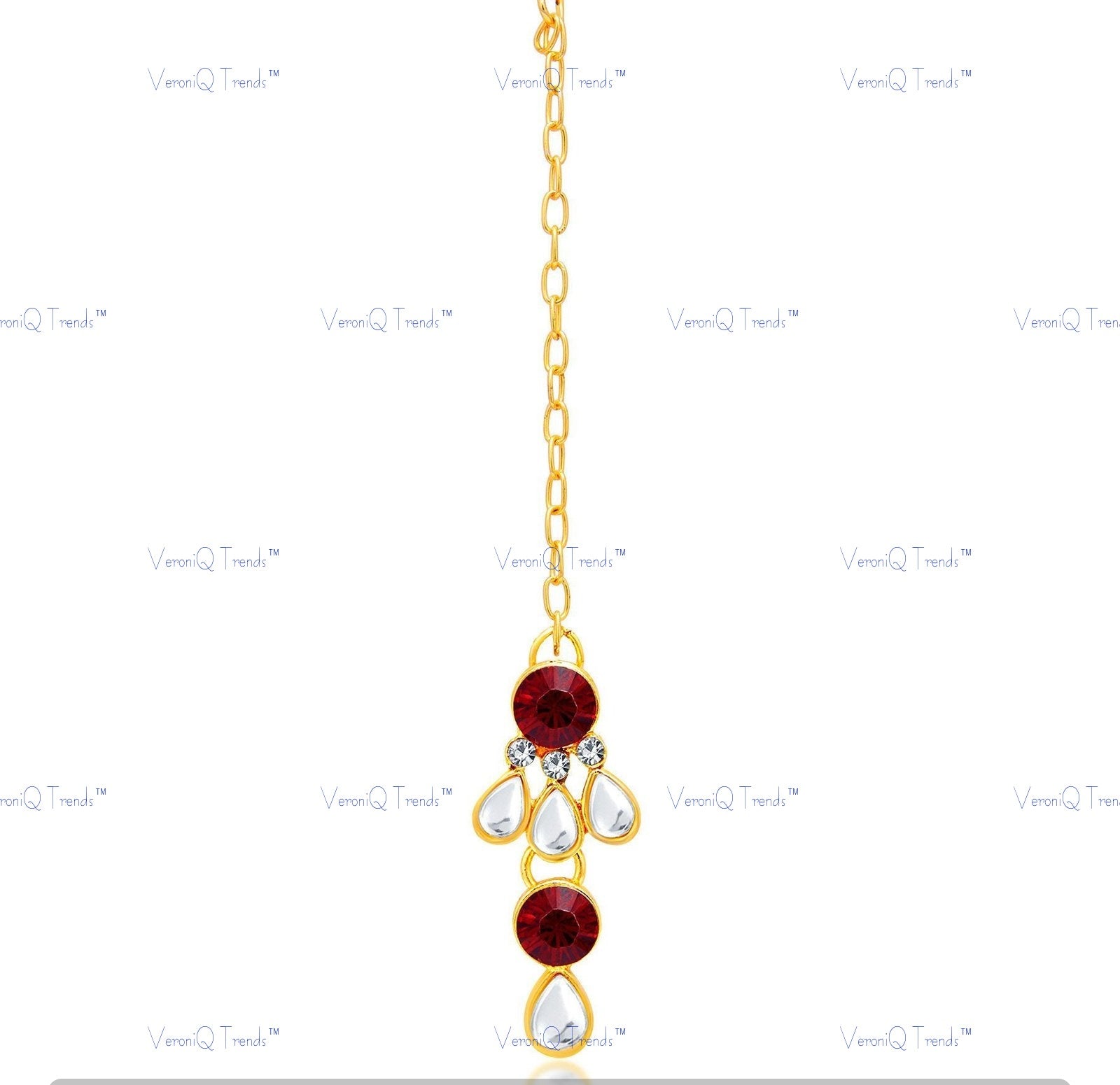 VeroniQ Trends-Traditional Bridal Green Red Layered Gold Plated Kundan Long Necklace Kundan-Gold Plated-Wedding Jewellery-Punjabi Jewellery-South Indian-Thappa Jewellery