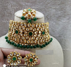 VeroniQ Trends-Traditional Bridal Floral Gold Plated Kundan Choker Necklace Kundan-Gold Plated-Wedding Jewelry-Punjabi Jewelry-South Indian-Thappa Jewelry