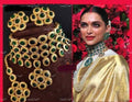 VeroniQ Trends-Beautiful Victorian Bridal Faux Emerald And Kundan Choker Necklace Kundan-Gold Plated-Wedding Jewellery-Punjabi Jewellery-South Indian-Thappa Jewellery