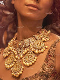 VeroniQ Trends-Beautiful Bridal Meenakari Kundan Chandbali Style Choker Necklace Kundan-Gold Plated-Wedding Jewellery-Punjabi Jewellery-South Indian-Thappa Jewellery