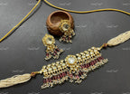 VeroniQ Trends-Traditional Multistrand Pachi Kundan Choker Necklace Pachi Kundan-Gold Plated-Wedding Jewelry-Punjabi Jewelry-South Indian-Thappa Jewelry