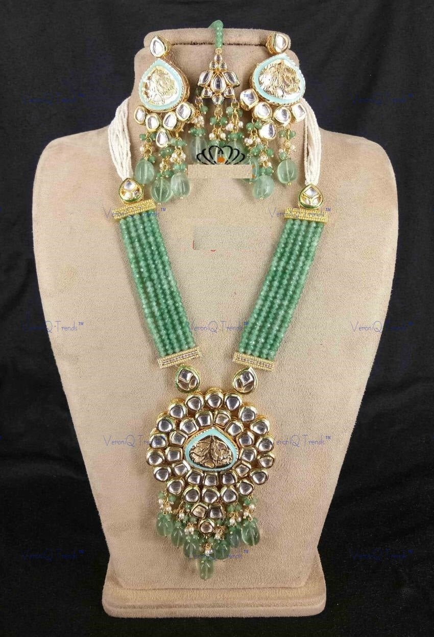 VeroniQ Trends-Traditional Layered Gold Plated Kundan Nijami Necklace Kundan-Gold Plated-Wedding Jewellery-Punjabi Jewellery-South Indian-Thappa Jewellery