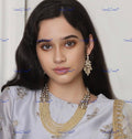 VeroniQ Trends-Beautiful Gold Plated Multilayered Pearl Kundan Long Necklace Kundan-Gold Plated-Wedding Jewellery-Punjabi Jewellery-South Indian-Thappa Jewellery