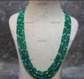 VeroniQ Trends-Elegant Multistrand Green Beads Kundan Long Necklace Kundan-Gold Plated-Wedding Jewellery-Punjabi Jewellery-South Indian-Thappa Jewellery