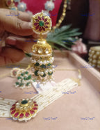 VeroniQ Trends-Beautiful Gold Plated Kemp Stone Pachi Kundan Pearl Choker Necklace Pachi Kundan-Gold Plated-Wedding Jewelry-Punjabi Jewelry-South Indian-Thappa Jewelry