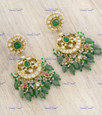 VeroniQ Trends-Elegant Gold Plated Chandbali Style Pachi Kundan Earrings Pachi Kundan-Gold Plated-Wedding Jewelry-Punjabi Jewelry-South Indian-Thappa Jewelry