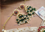 VeroniQ Trends-Beautiful Gold Plated Kemp Stone Pachi Kundan Pearl Choker Necklace Pachi Kundan-Gold Plated-Wedding Jewelry-Punjabi Jewelry-South Indian-Thappa Jewelry