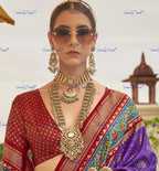 VeroniQ Trends-Bridal Gold Plated Pachi Kundan Choker And Long Necklace Pachi Kundan-Gold Plated-Wedding Jewelry-Punjabi Jewelry-South Indian-Thappa Jewelry