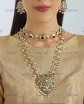 VeroniQ Trends-Traditional Gold Plated Jadau Kundan Choker And Long Necklace Jadau-Gold Plated-Wedding Jewellery-Punjabi Jewellery-South Indian-Thappa Jewellery