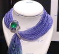 VeroniQ Trends-Party Look Victorian Multistrand Sapphire Beads Polki Silver CZ Necklace Silver CZ-Gold Plated-Wedding Jewellery-Punjabi Jewellery-South Indian-Thappa Jewellery