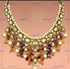VeroniQ Trends-Elegant Tourmaline Beads Meenakari Kundan Necklace Kundan-Gold Plated-Wedding Jewelry-Punjabi Jewelry-South Indian-Thappa Jewelry