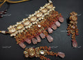 VeroniQ Trends-Beautiful Gold Plated Fluorite Beads And Meenakari Kundan Choker Necklace Kundan-Gold Plated-Wedding Jewellery-Punjabi Jewellery-South Indian-Thappa Jewellery