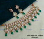 VeroniQ Trends-Elegant Look Kundan Polki Choker Necklace Polki-Gold Plated-Wedding Jewelry-Punjabi Jewelry-South Indian-Thappa Jewelry