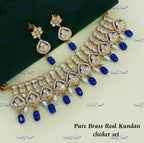 VeroniQ Trends-Elegant Look Kundan Polki Choker Necklace Polki-Gold Plated-Wedding Jewelry-Punjabi Jewelry-South Indian-Thappa Jewelry