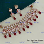 VeroniQ Trends-Elegant Look Kundan Polki Choker Necklace Polki-Gold Plated-Wedding Jewelry-Punjabi Jewelry-South Indian-Thappa Jewelry