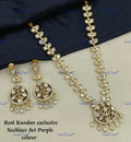 VeroniQ Trends-Diamond Look Long Kundan Polki Necklace Polki-Gold Plated-Wedding Jewellery-Punjabi Jewellery-South Indian-Thappa Jewellery