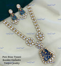 VeroniQ Trends-Carved Kundan Polki Long Necklace Polki-Gold Plated-Wedding Jewellery-Punjabi Jewellery-South Indian-Thappa Jewellery