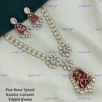 VeroniQ Trends-Carved Kundan Polki Long Necklace Polki-Gold Plated-Wedding Jewelry-Punjabi Jewelry-South Indian-Thappa Jewelry