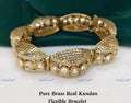 VeroniQ Trends-Latest Design Gold Plated Kundan Polki Flexible Bracelet Kundan-Gold Plated-Wedding Jewellery-Punjabi Jewellery-South Indian-Thappa Jewellery