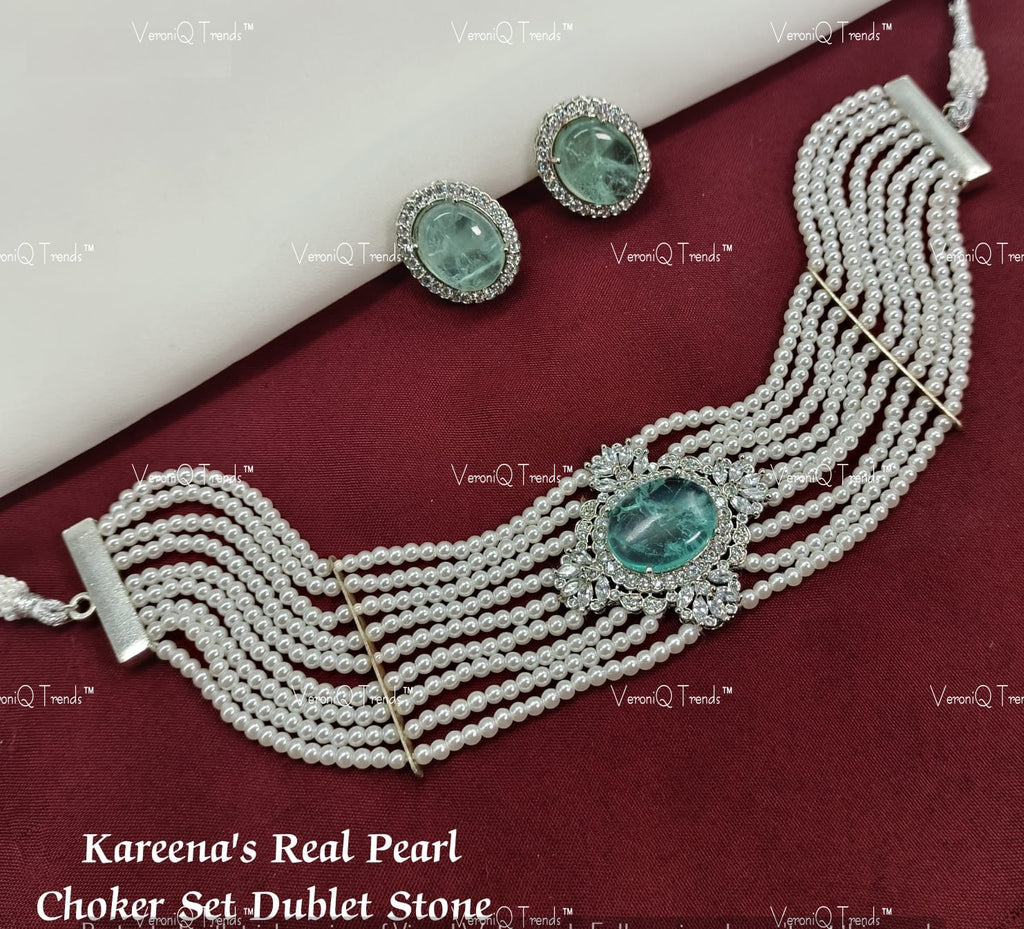 VeroniQ Trends-Elegant Multistrand Gold Plated Kundan Polki Choker Necklace Kundan-Gold Plated-Wedding Jewellery-Punjabi Jewellery-South Indian-Thappa Jewellery