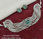 VeroniQ Trends-Elegant Multistrand Gold Plated Kundan Polki Choker Necklace Kundan-Gold Plated-Wedding Jewelry-Punjabi Jewelry-South Indian-Thappa Jewelry