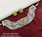 VeroniQ Trends-Elegant Multistrand Gold Plated Kundan Polki Choker Necklace Kundan-Gold Plated-Wedding Jewelry-Punjabi Jewelry-South Indian-Thappa Jewelry