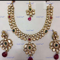 VeroniQ Trends-Traditional Gold Plated Kundan Studded Necklace Kundan-Gold Plated-Wedding Jewellery-Punjabi Jewellery-South Indian-Thappa Jewellery