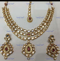 VeroniQ Trends-Traditional Multi-Line Bridal Gold Plated Kundan Studded Necklace Kundan-Gold Plated-Wedding Jewellery-Punjabi Jewellery-South Indian-Thappa Jewellery