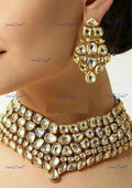 VeroniQ Trends-Traditional Heavy Kundan Jadau Choker Necklace Kundan-Gold Plated-Wedding Jewellery-Punjabi Jewellery-South Indian-Thappa Jewellery