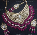 VeroniQ Trends-Latest Bridal Heavy Kundan Studded And Pink Beaded Necklace Kundan-Gold Plated-Wedding Jewellery-Punjabi Jewellery-South Indian-Thappa Jewellery