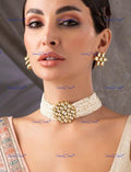 VeroniQ Trends-Elegant Multistrand Beaded Kundan Choker Necklace Kundan-Gold Plated-Wedding Jewellery-Punjabi Jewellery-South Indian-Thappa Jewellery