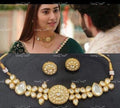 VeroniQ Trends-Gold Plated Kundan Jadau Choker Necklace Kundan-Gold Plated-Wedding Jewellery-Punjabi Jewellery-South Indian-Thappa Jewellery