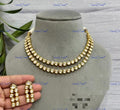 VeroniQ Trends-Diamond Look Double Line Gold Plated Kundan Necklace Kundan-Gold Plated-Wedding Jewellery-Punjabi Jewellery-South Indian-Thappa Jewellery