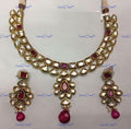 VeroniQ Trends-Traditional Gold Plated Kundan Necklace Kundan-Gold Plated-Wedding Jewellery-Punjabi Jewellery-South Indian-Thappa Jewellery