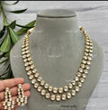 VeroniQ Trends-Diamond Look Gold Plated Double Line Kundan Studded Necklace Kundan-Gold Plated-Wedding Jewellery-Punjabi Jewellery-South Indian-Thappa Jewellery