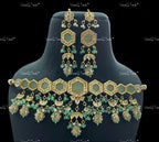 VeroniQ Trends-Multicolor With Meenakari Beads Gold Plated Kundan Studded Choker Necklace Kundan-Gold Plated-Wedding Jewelry-Punjabi Jewelry-South Indian-Thappa Jewelry