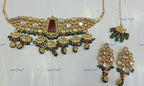 VeroniQ Trends-Gold Plated Kundan Studded Choker Necklace Kundan-Gold Plated-Wedding Jewelry-Punjabi Jewelry-South Indian-Thappa Jewelry