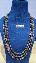 VeroniQ Trends-Beautiful Three Layer Tourmaline Look Beads Jaipuri Mala Necklace-Gold Plated-Wedding Jewellery-Punjabi Jewellery-South Indian-Thappa Jewellery