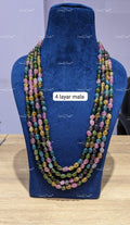 VeroniQ Trends-Beautiful Four Layer Tourmaline Look Beads Jaipuri Mala Necklace-Gold Plated-Wedding Jewellery-Punjabi Jewellery-South Indian-Thappa Jewellery