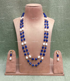 VeroniQ Trends-Beautiful Double Layer Baroque Shell Pearl Jaipuri Mala Long Necklace-Gold Plated-Wedding Jewelry-Punjabi Jewelry-South Indian-Thappa Jewelry