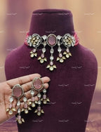 VeroniQ Trends-Victorian Style Kundan Jadau Kundan Choker Necklace Kundan-Gold Plated-Wedding Jewelry-Punjabi Jewelry-South Indian-Thappa Jewelry